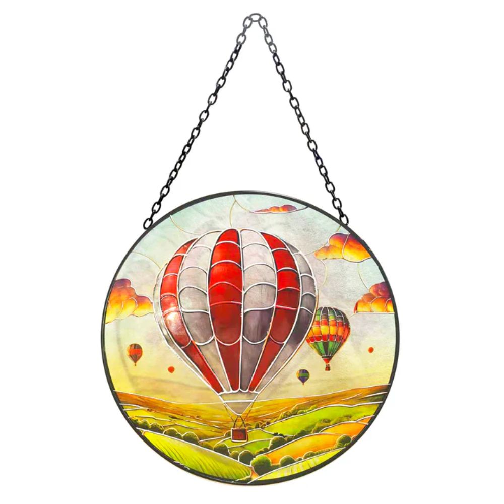 Primus Stained Glass Hanging Hot Air Balloon Suncatcher