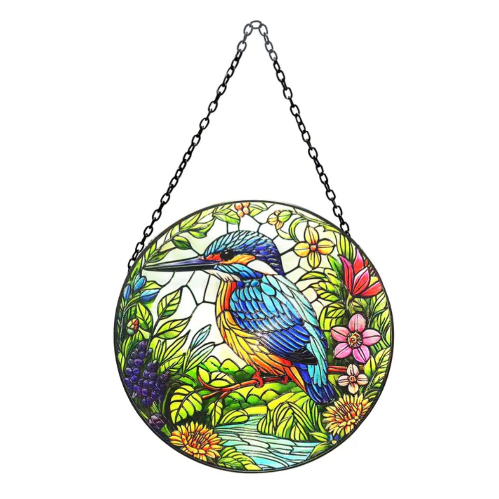 Primus Stained Glass Hanging Kingfisher Suncatcher