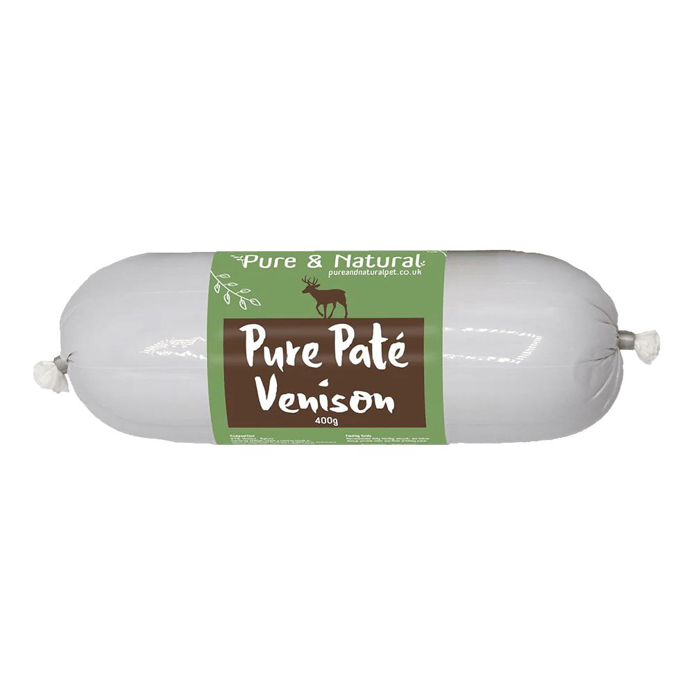 Pure & Natural 400g Venison Pate Sausage for Dogs - Old Railway Line Garden Centre