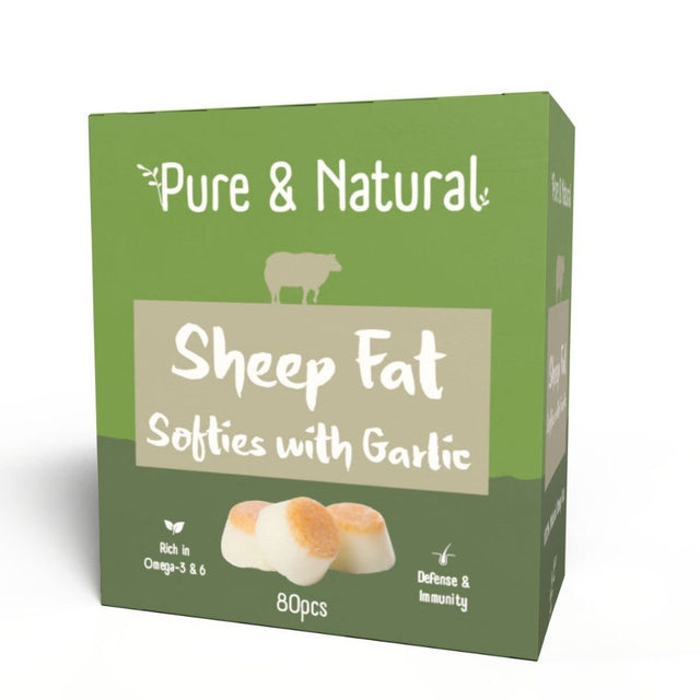 Pure & Natural Sheep Fat Softies with Garlic - 80 Pack - Old Railway Line Garden Centre