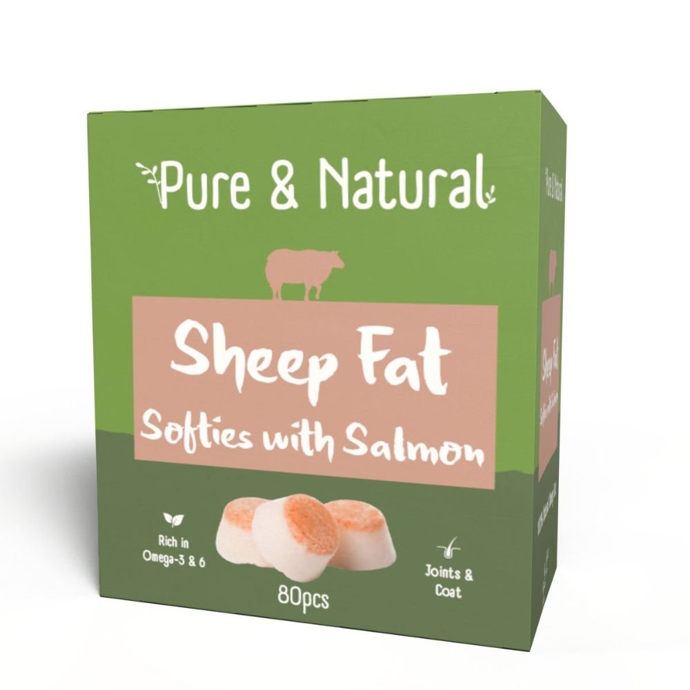 Pure & Natural Sheet Fat Softies with Salmon- 80 Pack - Old Railway Line Garden Centre