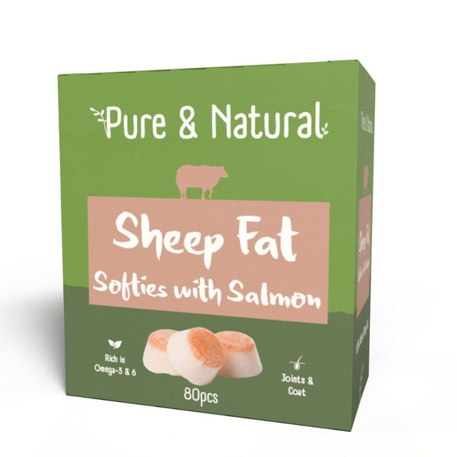 Pure & Natural Sheet Fat Softies with Salmon- 80 Pack - Old Railway Line Garden Centre
