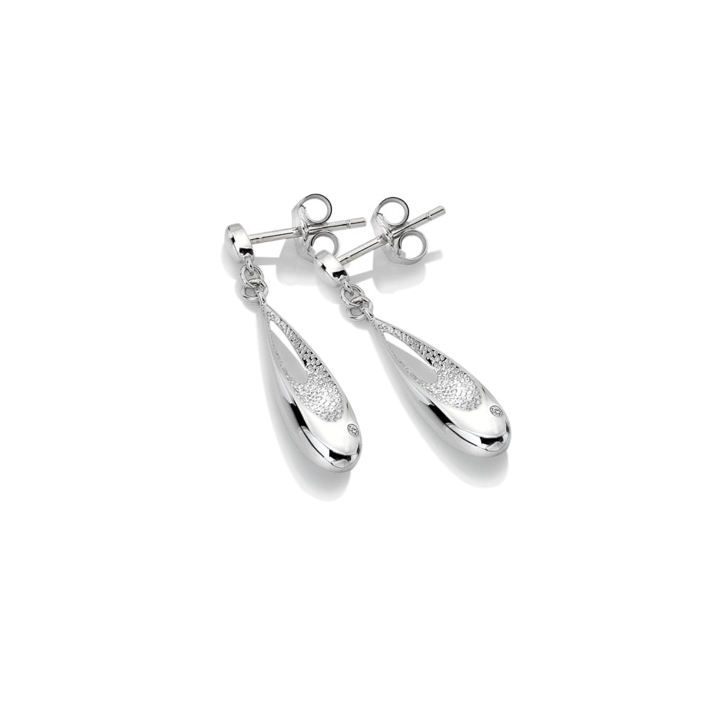 Hot Diamonds 24mm Teardrop Earrings - Silver