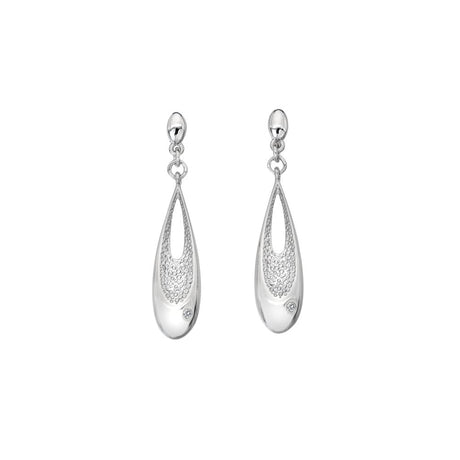 Hot Diamonds 24mm Teardrop Earrings - Silver