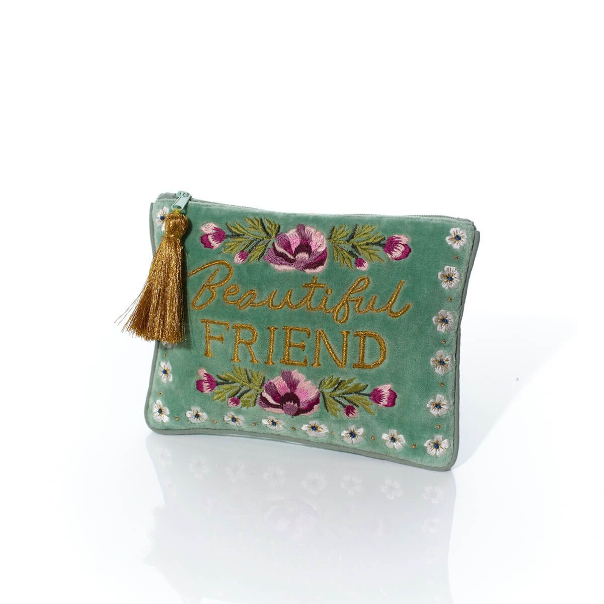 Richard Lang 20cm Beautiful Friend Flower Embroidery Coin Purse - Old Railway Line Garden Centre