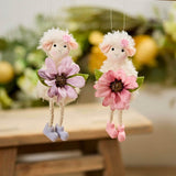 Richard - Lang - Floral - Sheep - with - Dangling - Legs - Ornament - (choice - of - 2) - Old Railway Line Garden Centre