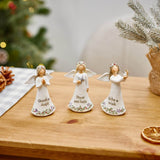 Richard Langs 10.5cm White Polyresin Christmas Angel Ornament (Choice of 3)