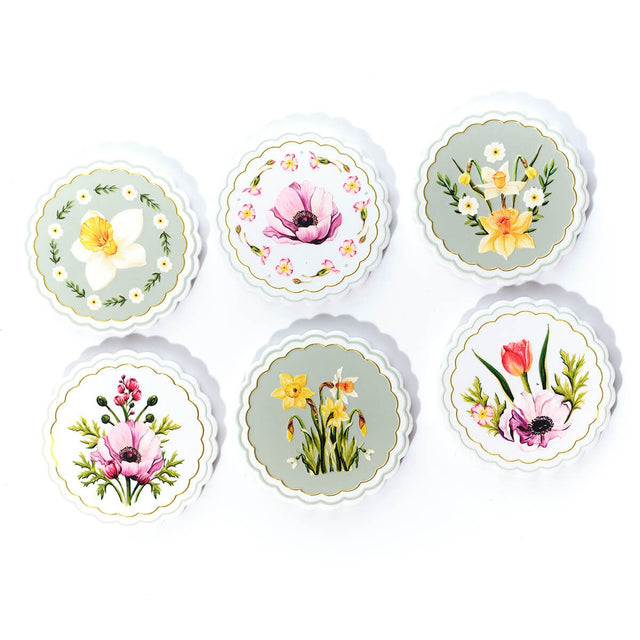Richard Langs 10cm Floral Serenade Ceramic Coaster (Choice of 6) - Old Railway Line Garden Centre