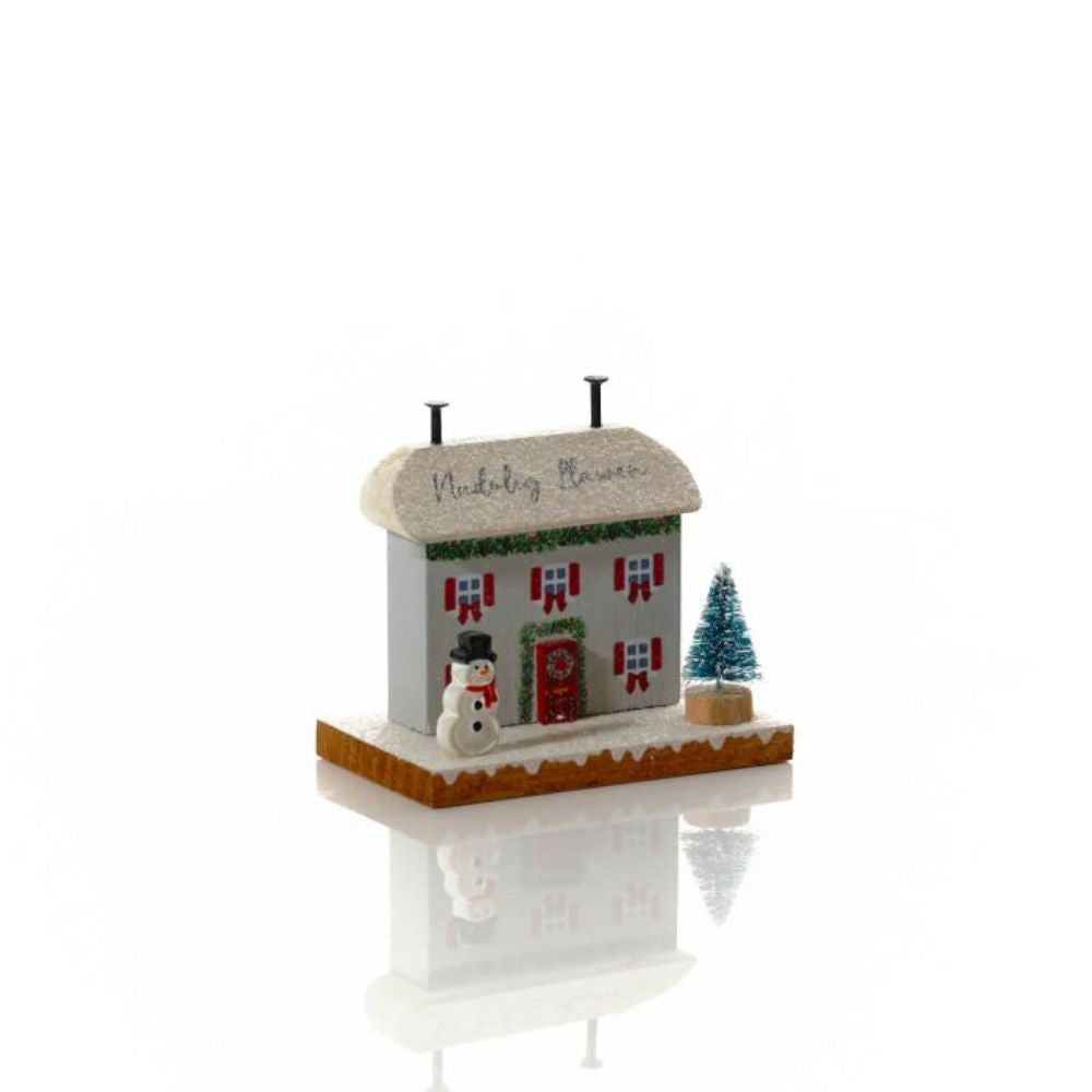 Richard Langs Christmas 10cm 'Nadolig Llawen' Snowy Christmas Cottage Ornament
