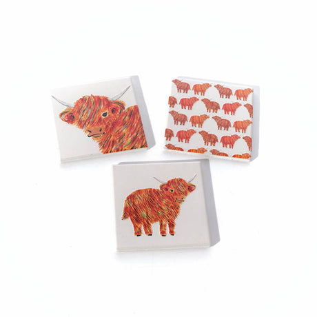 Richard Langs 10cm Rainbow Highland Cow Ceramic Coaster (Choice of 3) - Old Railway Line Garden Centre