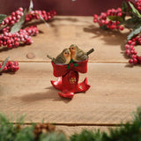 Richard Langs 11cm Robin Resin Bow Ornament - 7RX113