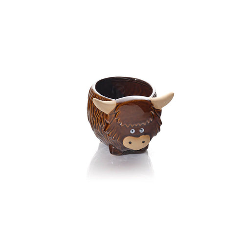 Richard Langs 12cm Highland Cow Novelty Stoneware Planter - Old Railway Line Garden Centre