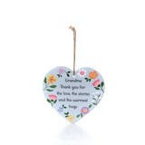 Richard Lang 15cm Bright & Beautiful Ceramic 'Thank You Grandma' Hanging Heart