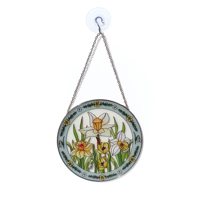 Richard Lang 16cm Garden Daffodil Glass Hanging Suncatcher