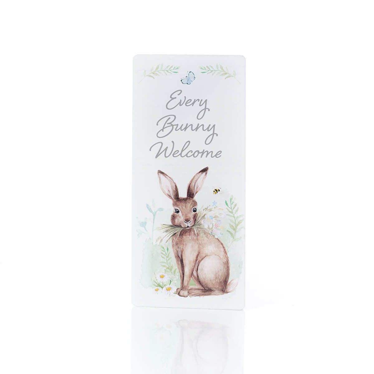 Richard Langs 18cm Meadow Fields 'Every Bunny Welcome' Wooden Sign - Old Railway Line Garden Centre