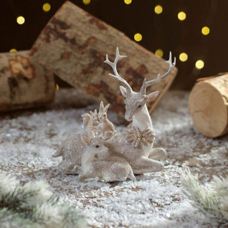 Richard Langs 18cm White Resin Stag Ornament