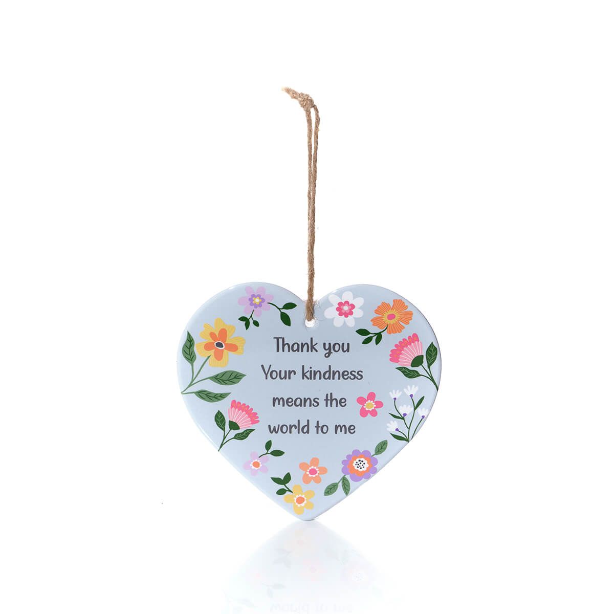 Richard Lang 15cm Bright & Beautiful Ceramic 'Thank You' Hanging Heart