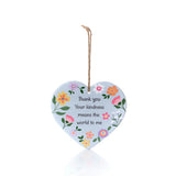 Richard Lang 15cm Bright & Beautiful Ceramic 'Thank You' Hanging Heart