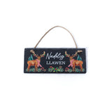Richard Langs Christmas 24cm Nadolig Llawen Festive Stag Slate Plaque
