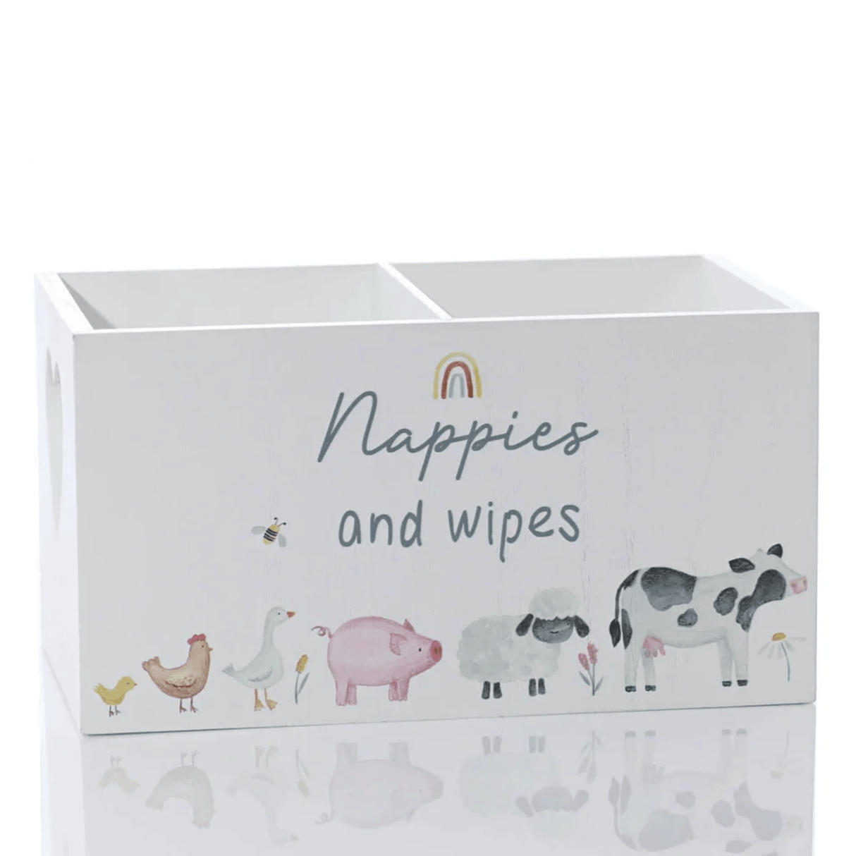 Richard Langs 30cm Nappies and Wipes Wood Crate - Old Railway Line Garden Centre
