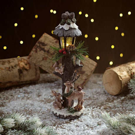 Richard Langs 30cm Resin LED Lampost with Animals Ornament