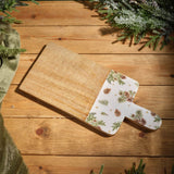 Richard Langs 37cm Evergreen Fir & Pinecone Trivet - Mango Wood & Enamel