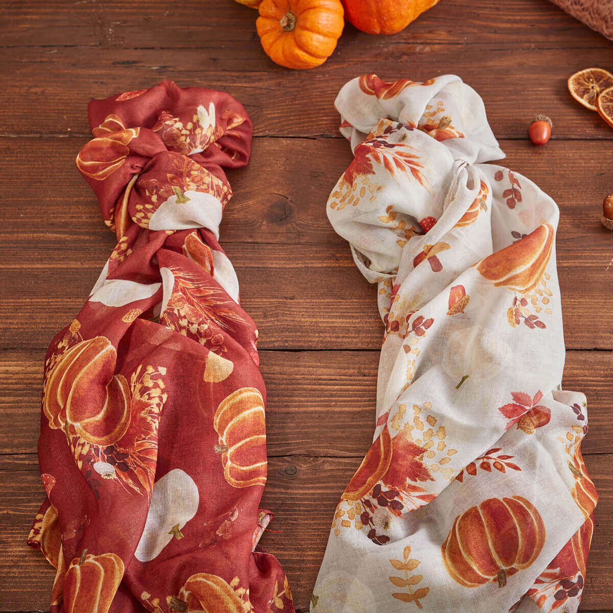 Richard Langs Autumn Pumpkin with Toadstools Scarf (Choice of 2)