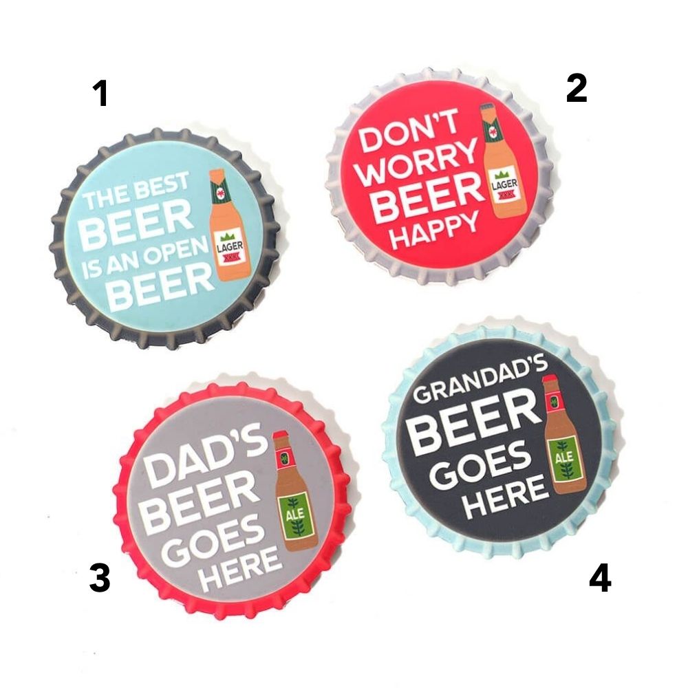 Richard Langs Bottle Cap Beer Coasters - (Choice of 4)
