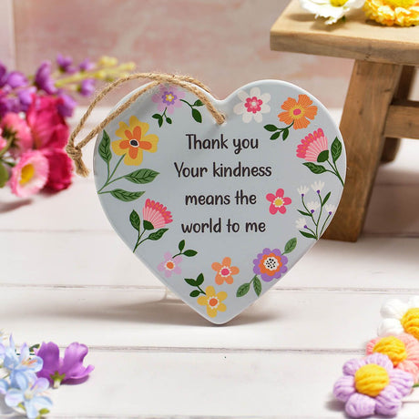 Richard Lang 15cm Bright & Beautiful Ceramic 'Thank You' Hanging Heart
