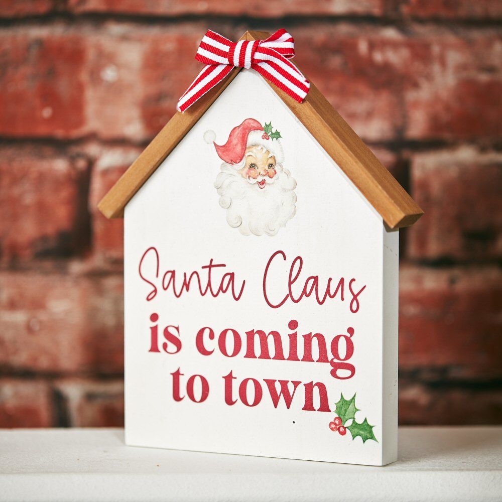 Richard Langs Christmas 19cm Vintage Santa Claus Block Sign