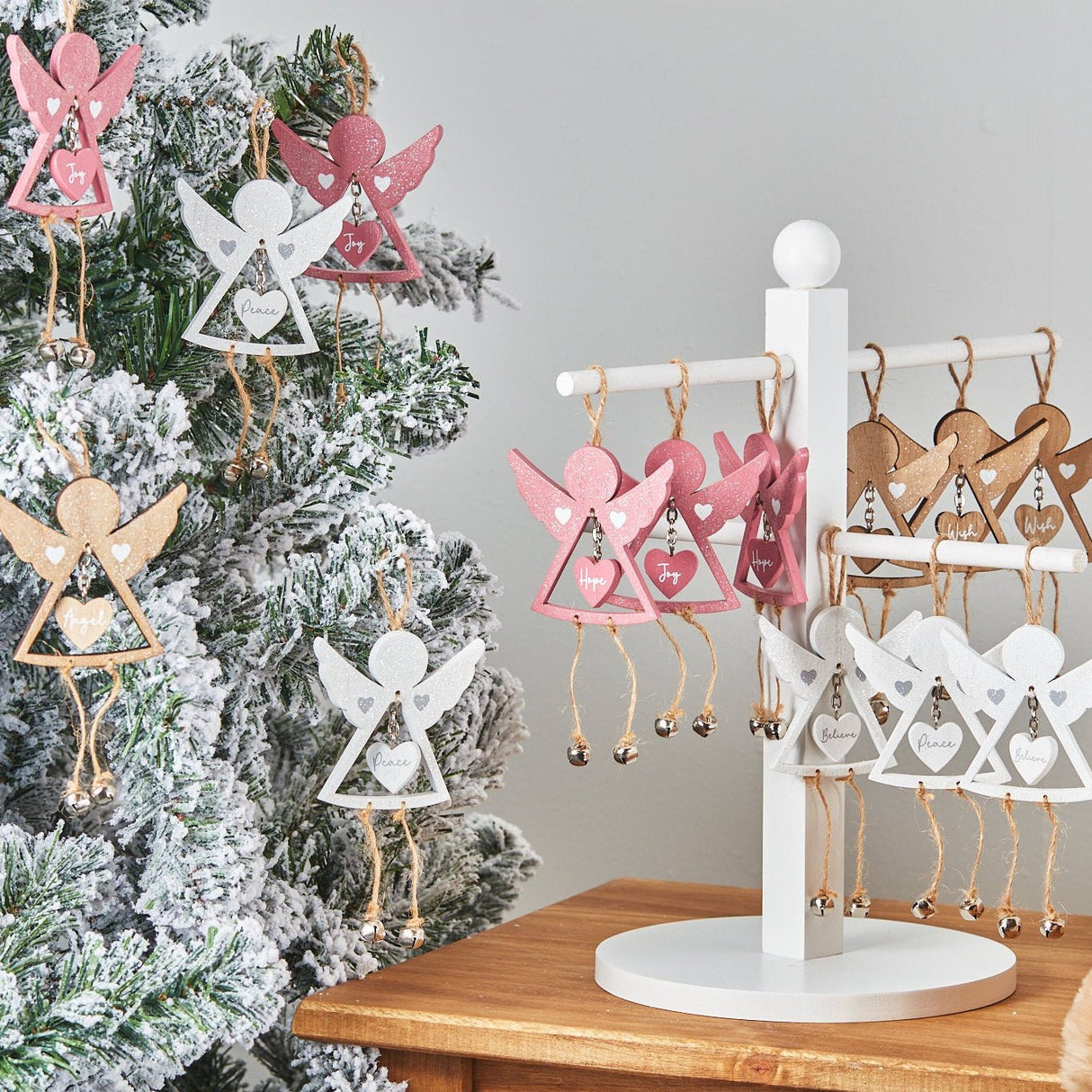 Richard Langs Christmas Angel Wooden Hanging Decorations (Choice of 3) - Old Railway Line Garden Centre