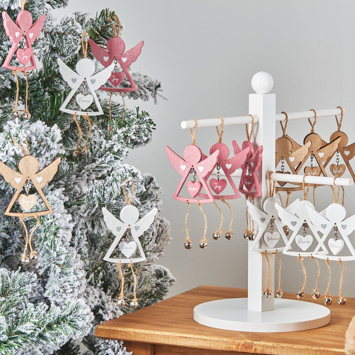 Richard Langs Christmas Angel Wooden Hanging Decorations (Choice of 3)