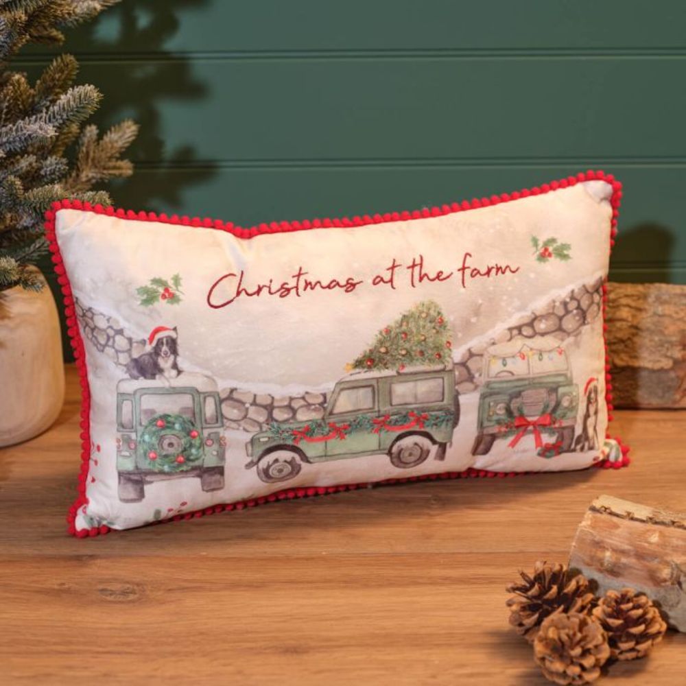 Richard Langs Christmas at the Farm Embroidered Cushion