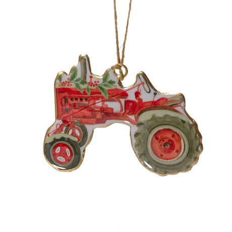 Richard Langs Christmas On The Farm Metal Shaped Tractor Hanger