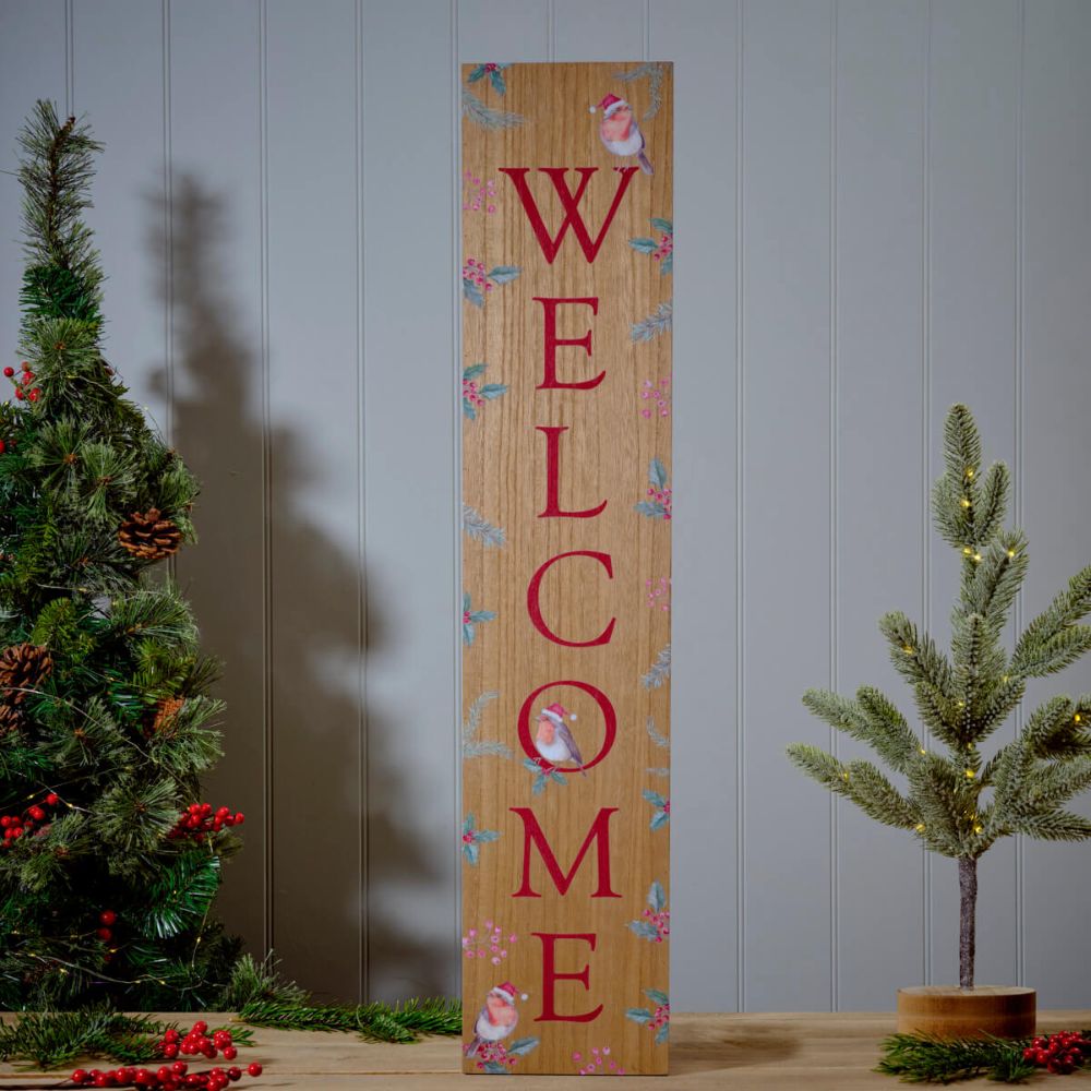 Richard Langs Christmas Welcome Sign, Wooden