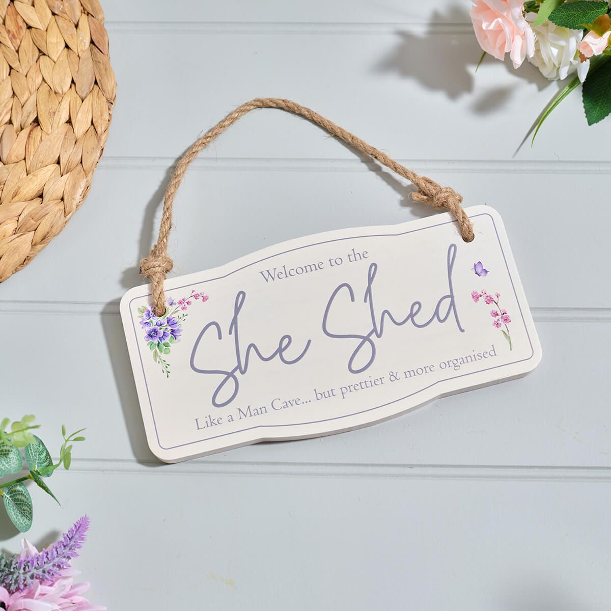 Richard Langs 24cm Cottage Garden 'She Shed' Wooden Plaque