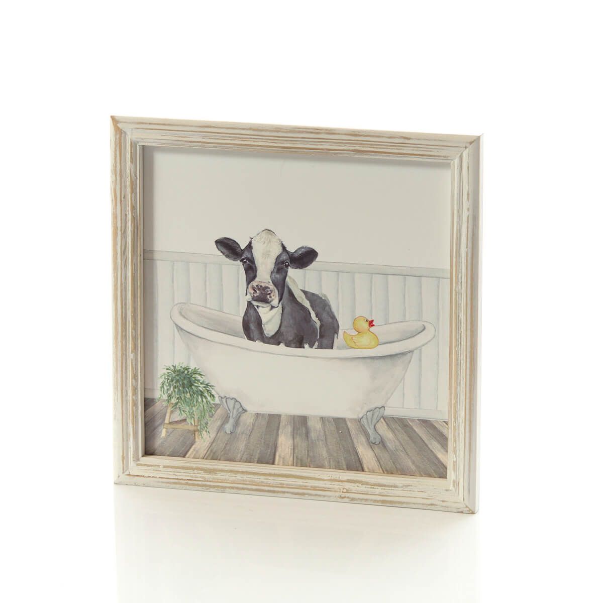 Richard Langs 'Cow in the Bath' Wooden Frame Plaque - 8FL691 - Old Railway Line Garden Centre