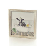 Richard Langs 'Cow in the Bath' Wooden Frame Plaque - 8FL691 - Old Railway Line Garden Centre