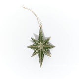 Richard Langs Evergreen Hand Painted Long Green Star, Large