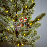 Richard Langs Christmas Festive Resin Double Hanging Robin