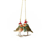 Richard Langs Christmas Festive Resin Double Hanging Robin