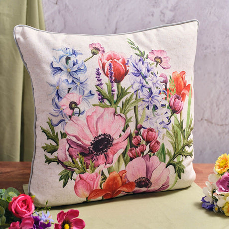 Richard Lang 45cm Floral Serenade Mixed Flowers Printed Cushion with Zip