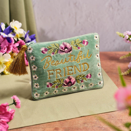 Richard Lang 20cm Beautiful Friend Flower Embroidery Coin Purse