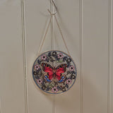 Richard Lang 16cm Garden Birds Butterfly Glass Hanging Suncatcher