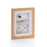 Richard Langs Glass Pebble Daisy & Bee Wooden Frame - 8FG101 - Old Railway Line Garden Centre
