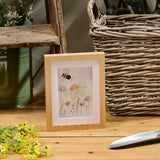 Richard Langs Glass Pebble Daisy & Bee Wooden Frame - 8FG101 - Old Railway Line Garden Centre