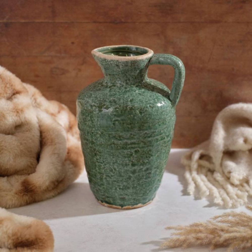 Richard Langs 27cm Green Reactive Glaze Stoneware Vase