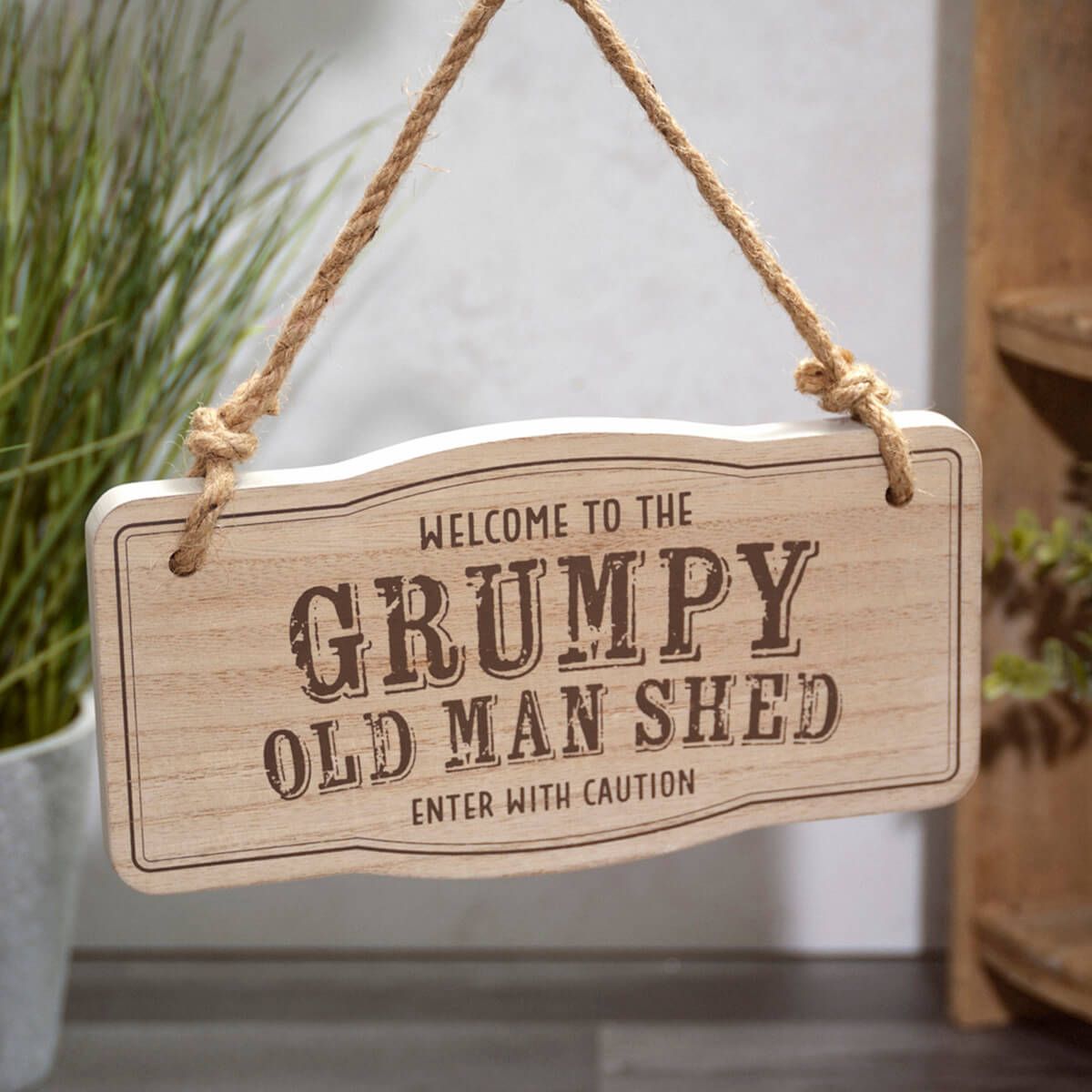 Richard Langs 24cm 'Grumpy Old Man Shed'  Wooden Plaque
