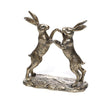 Richard Langs Hares Boxing Resin Ornament - Bronze - Old Railway Line Garden Centre