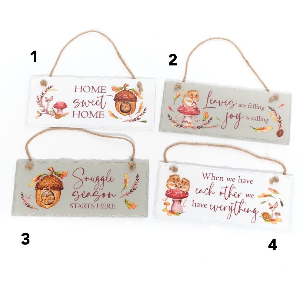 Richard Langs Toad Stool Harvest Mouse Slate Plaque - (Choice of 4)
